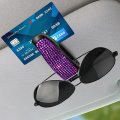 Mingzaiqipei Glasses Holders For Car Sun Visor 2 Pcs Bling Diamond Sunglasses Eyeglasses Mount With Ticket Card Clip Purple