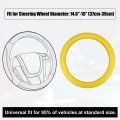 Uxcell Universal Silicone 14 6 37cm Steering Wheel Cover Foldable Tire Design Protector Interior Trim For Car Yellow