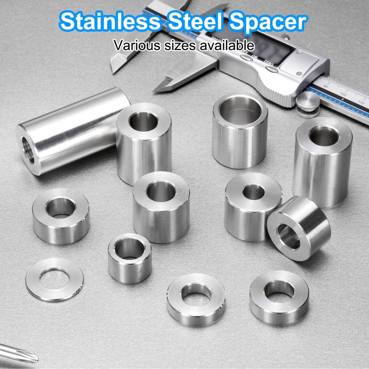 10pcs Stainless Steel Spacer 2 In Bore X 1 Od Length Round Metal Screw Bushing Plain Finish For M12 Screws Bolts And Rods