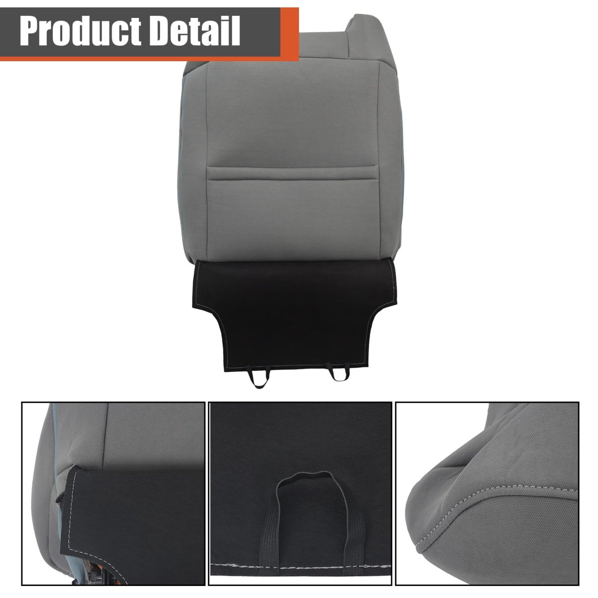 Front Driver And Passenger Side Top Lean Back Gray-black Cloth Seat Cover Replacement For Tundra 2014-2021