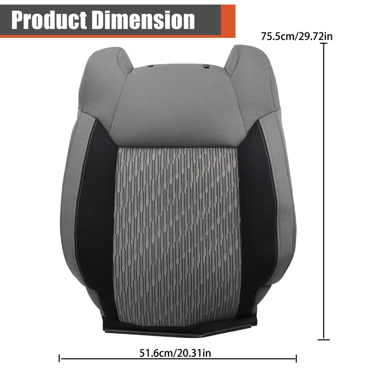 Front Driver And Passenger Side Top Lean Back Gray-black Cloth Seat Cover Replacement For Tundra 2014-2021