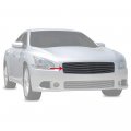 G-plus Front Upper Bumper Chrome Billet Grille Compatible With 2009-2014 Nissan Maxima Silver
