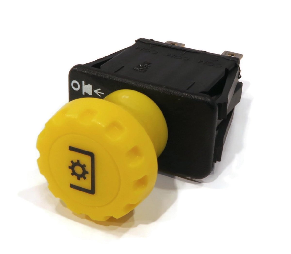 Pto Switch For Exmark Lz22kc603 Lz22kc604 Lz22lka523 Lz22lka604 Lz23ka604 5 Terminal 2 Position Push Pull Yellow Knob Snap