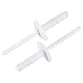 50pcs 3 16 X3 4 Aluminum Blind Rivets Large Head Multi Grip Steel Mandrel Fasteners For Metal Furniture Automotive White 