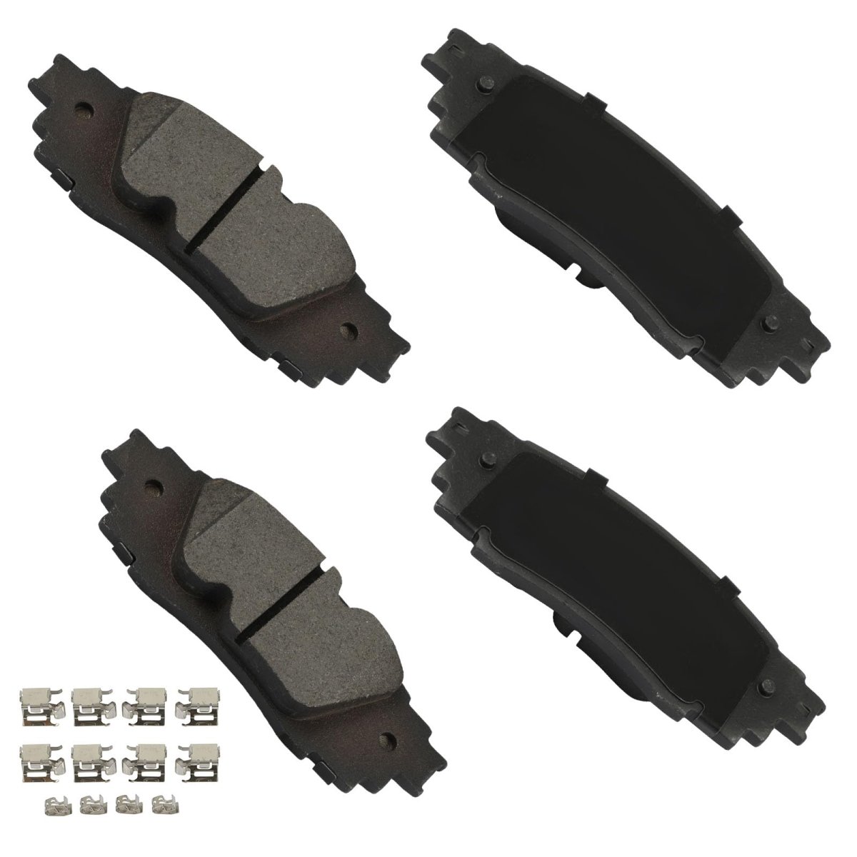 Rear D1879 Metal 4pcs W Hardware Disc Brake Pad Set