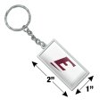 Graphics More Rectangle Eastern Kentucky Secondary Logo Keychain In Chrome Plated Metal