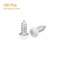 Uxcell St3x6mm White Screws Self Tapping 100pcs Pan Head Phillips Wood For Woodworking