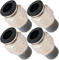 Vixen Horns 1 4 Npt Male Push-in Straight Pneumatic Fitting For 3 8 Od Tubes Train Air Horn Tanks Bundle Of Four Fittings 