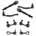 Trq 8 Piece Steering Suspension Kit Tie Rod Sway Bar End Links For 2006-2011 Honda Civic Excluding Si Models 