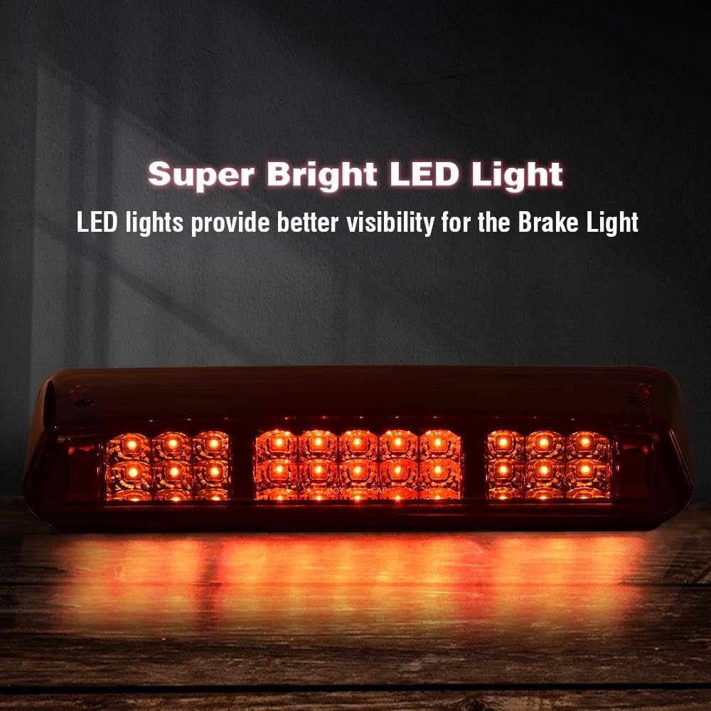 Rear Third Brake Light Led Tail For Ford F150 Lobo 2004 2008 Lincoln Mark Lt 2006 Explorer Sport Trac 2007 2010 Red Lens Chrome