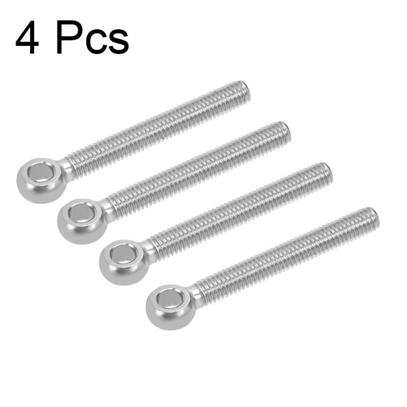 M6 X 50mm 304 Stainless Steel Machine Shoulder Lift Eye Bolt Device 4pcs