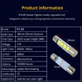Wljh 6x Super Bright White 2835 Chip 6000k 28mm Led Visor Light Bulb Fuse 29mm 6614f 6612f Festoon Double End For Cars Interior
