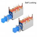 Uxcell Push Button Switch Spst 3 Pin 1 Position Self-locking Blue 20pcs