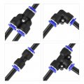 Uxcell Pneumatic 6mm Od Polyurethane Pu Air Hose Tubing Kit 10 Meters Black With 14 Pcs Push To Connect Fittings