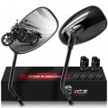 Mzs Motorcycle Mirrors 10mm Universal 360 Degree Adjustable Rear View Side Mirror Handlebar Mount Abs Black For Street Bike 