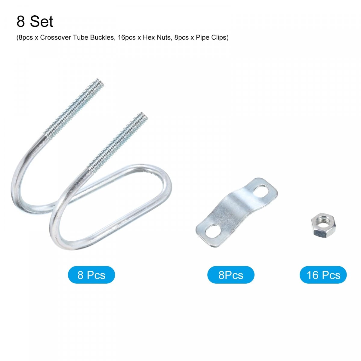 Cross-connector Vertical Pipe Clip 8pcs Fit 1-1 4 32mm To 2 50mm Crossover Buckle Steel Cross Clamp For Greenhouse Awning