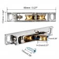 Uxcell 14 5mm Dia Brass Electroplating Double Wheel Sliding Door Window Pulley 2pcs