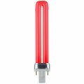 Sunlite Pl9 R9 9-watt Compact Fluorescent Plug-in 2-pin Light Bulb Red 