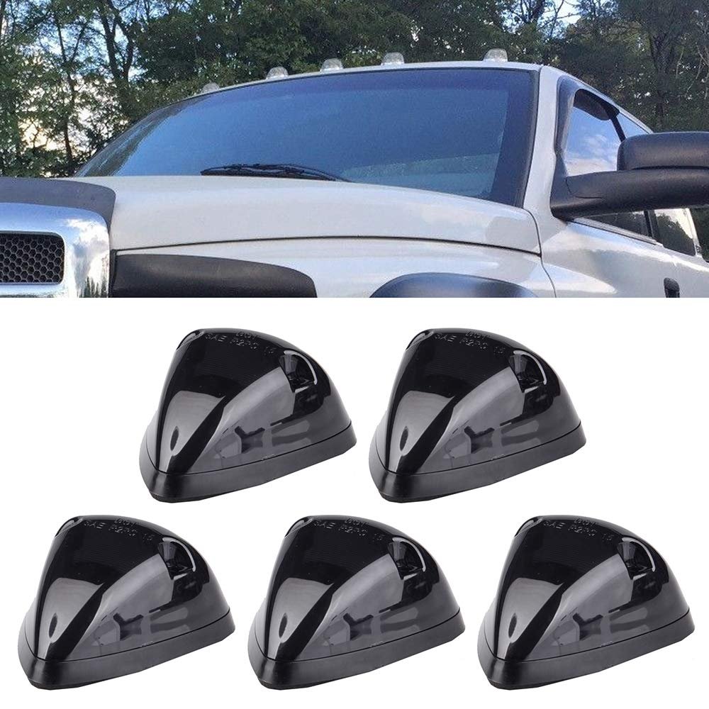 Cab Marker Light 5pcs Smoke Lens Top Roof Running Assembly For 1994 1995 1996 1997 1998 Dodge Ram 1500 2500 3500 Waterproof Abs
