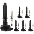 4 Ignition Coils And Iridium Spark Plugs Set Compatible 2021 For Land Rover Defender 90 3 0l L6 2018-2021 Jaguar E-pace 2 L4