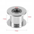 Uxcell Aluminum 5mm Bore Toothless 2mm Pitch Timing Belt Pulley With Ball Bearing
