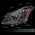 Black Housing Amber Side Headlight Head Lamps Tool Kit Compatible With Altima Seadan 10-12
