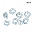 Uxcell 5 16 -18 Serrated Flange Hex Lock Nuts Carbon Steel Zinc Plated 50pcs
