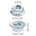 Uxcell 5 16 -18 Serrated Flange Hex Lock Nuts Carbon Steel Zinc Plated 50pcs