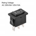 Uxcell Spdt Mini Boat Rocker Switch Black Toggle For Marine On Off On Ac 250v 6a 125v 10a 1pcs