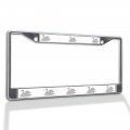 Fastasticdeals Metal Insert License Plate Frame Swan Weatherproof Car Accessories Chrome 2 Holes Solid 