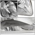 Auto Dynasty Pair Of Chrome Housing Clear Corner Headlight Assembly Lamps Compatible With Accent Lc 00-02
