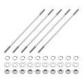 5pcs Double Ended Stud Screws M4x160mm 304 Stainless Steel Dual Threaded Rod Bolts With Nuts And Flat Lock Washers End Screw 