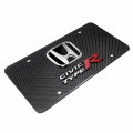 Ipick Image For Honda Civic Type-r 3d Black Dual Logo 100 Real Carbon Fiber License Plate