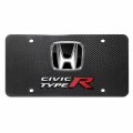 Ipick Image For Honda Civic Type-r 3d Black Dual Logo 100 Real Carbon Fiber License Plate