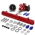 Honda B-series Top Feed Fuel Injector Rail Kit Fuel Pressure Regulator Red