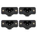 C6 Panel Mount Plug Adapter Ac 250v 2 5a 3pins Iec Inlet Module Power Connector Socket Straight 4pcs 