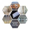 Uxcell Frameless Glass Shower Door Sweep 59 06 Long For 1 4 6mm U-type Side Seal Strip