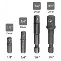 Uxcell Impact Grade Socket Adapter Set Extension Bit 1 4 Hex Shank 3 8 And 2 Drive For Turns Power Drill Into High Speed Nut