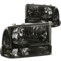 Smoked Clear Side Headlight Corner Lamps Tool Kit Compatible With Ford F-250 F-350 F-450 F-550 Super Duty 99-04