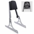 Motorcycle Chrome Hongk Skull Backrest Sissy Bar W Leather Pad For H-d Softail Flstsc Fxst Fxstb Fxsts Fxstsb P N Mt142-sa-cd 