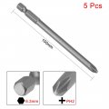 Uxcell 5 Pcs 6mm Ph2 Magnetic Phillips Screwdriver Bits 1 4 Inch Hex Shank 4-inch Length S2 Power Tool