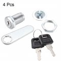 Uxcell Cabinet Drawer Cam Lock 1-1 8 Cylinder Length With No 3 Fits On 7 Max Thick Panel Keyed Alike 4pcs
