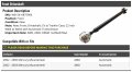 Front Driveshaft Cv At Transfer Case 22 Inch Compatible With 2002-2005 Mercury Mountaineer 4wd Automatic Transmission