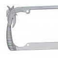 Bdk Chrome Plated Rust-proof Die-cast Stainless Metal License Plate Frame Holder Universal Size Island Vibes Palm Trees Pack Of