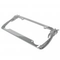 Bdk Chrome Plated Rust-proof Die-cast Stainless Metal License Plate Frame Holder Universal Size Island Vibes Palm Trees Pack Of