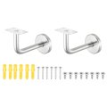 2 Pack Stainless Steel Handrail Bracket Wall-mounted Railing Support With Screws Flat Surface Staircase Hand Brackets For Home 