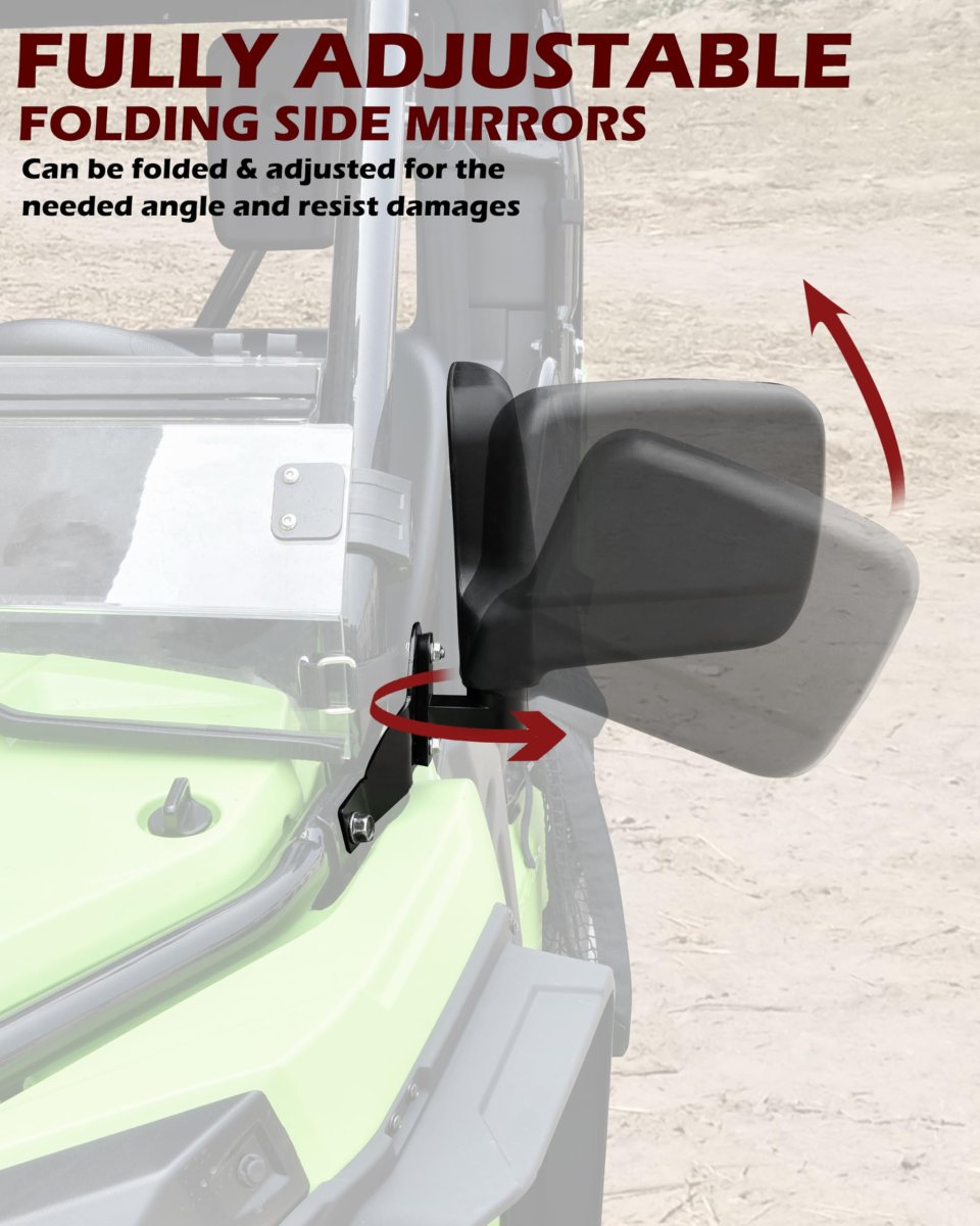 Adjustable Side Mirrors For Honda Pioneer 520 2021-2025 500 2015-2023 High-definition Clear Exterior Wider Foldable Rearview