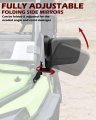 Adjustable Side Mirrors For Honda Pioneer 520 2021-2025 500 2015-2023 High-definition Clear Exterior Wider Foldable Rearview