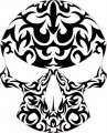 Stickertalk Tribal Skull Vinyl Sticker 4 Inches By 5 