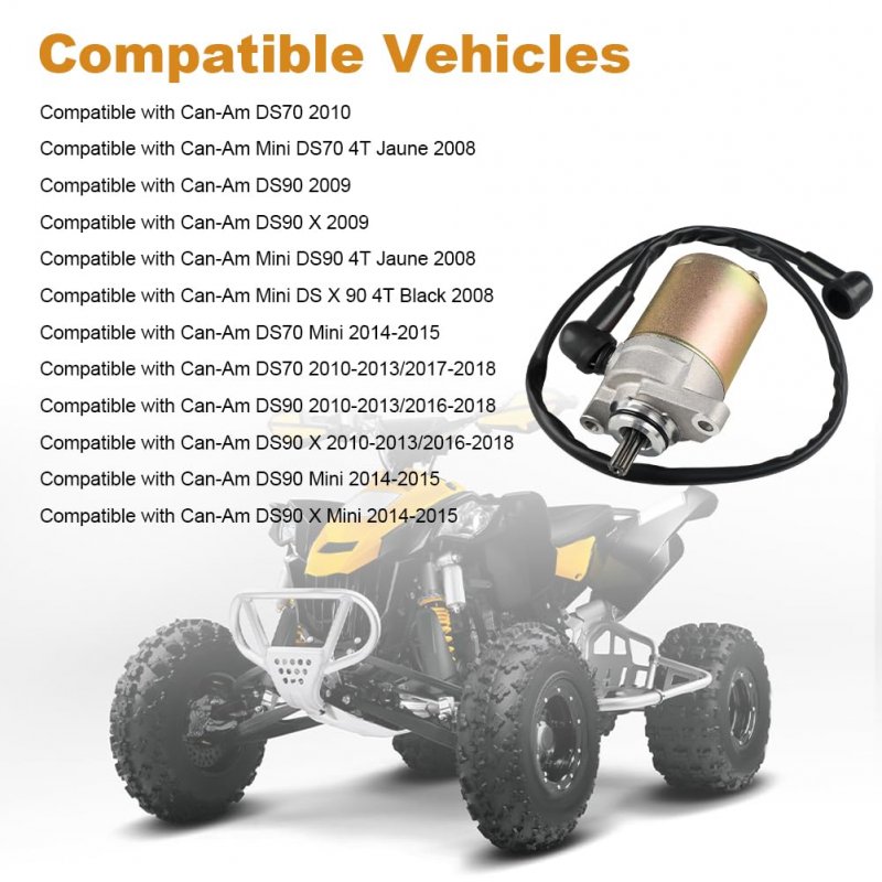 Starter Motor For Can Am Ds70 Ds90 2010 To 2013 2016 2018 Mini 2014 2015 Replacement V31200dgf000 V31200dgf010 12v 9 Teeth